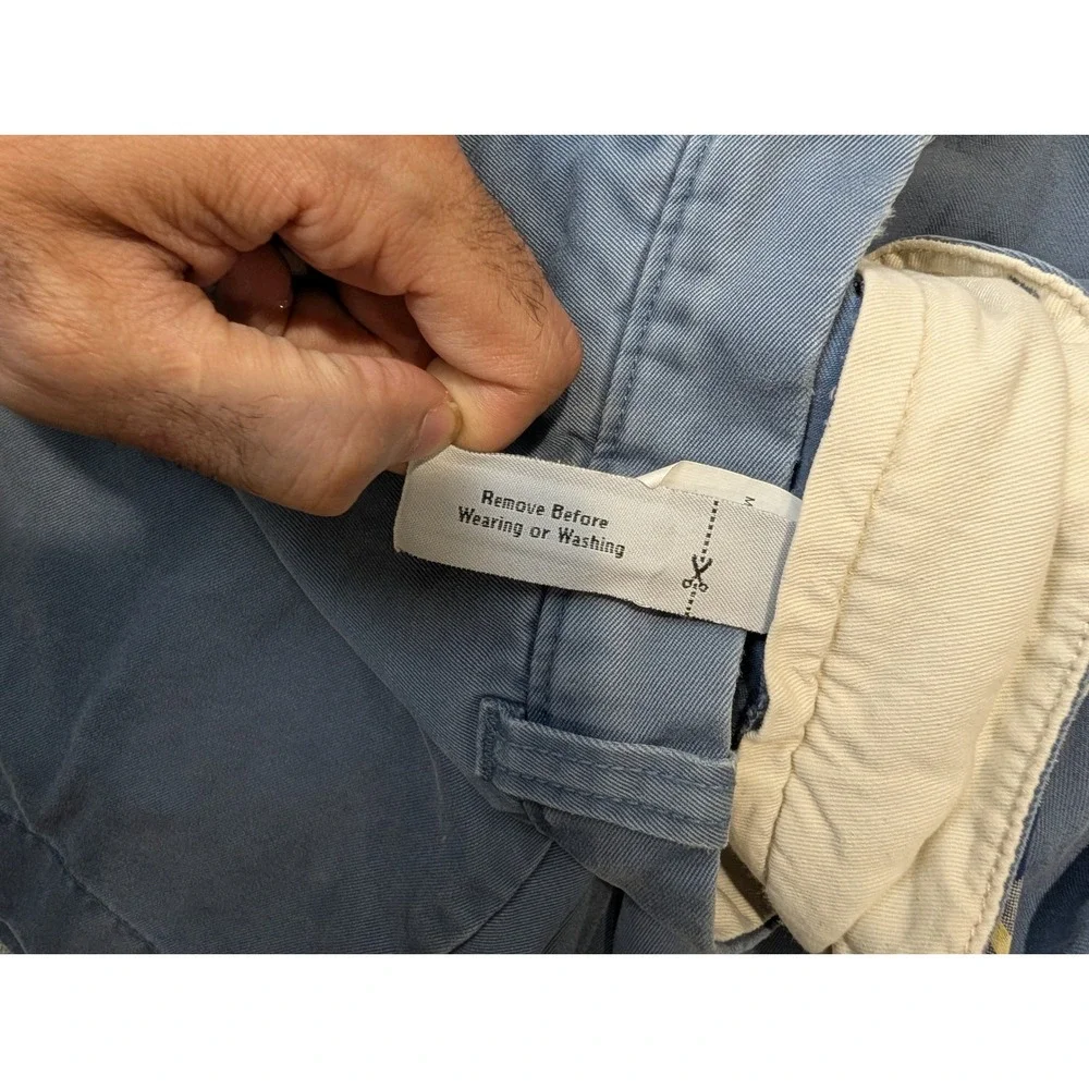 J.Crew Chino Shorts Mens 35 Blue 100% Cotton Classic Fit‎ Flat Front 67140